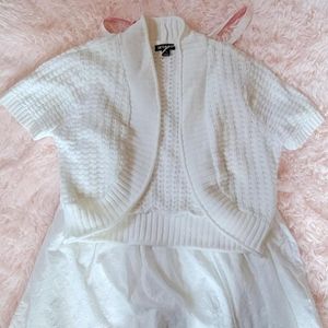 Embroidered Girls Dress With Sweater
